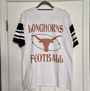 Gameday Couture White and Black Texas Longhorns Football Tee